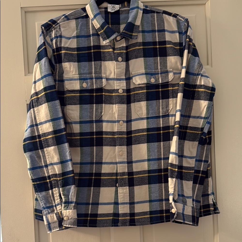 Blue and White Plaid Kids Shirt